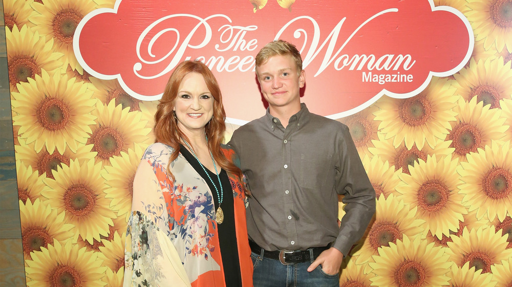 Ree Drummond smiling with her son