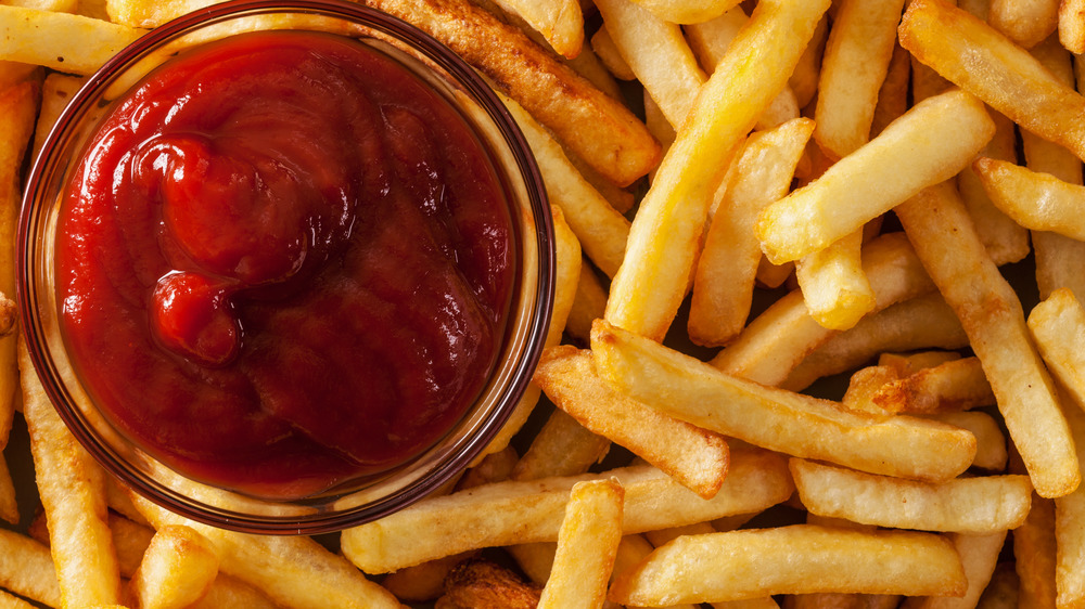 French fries and ketchup