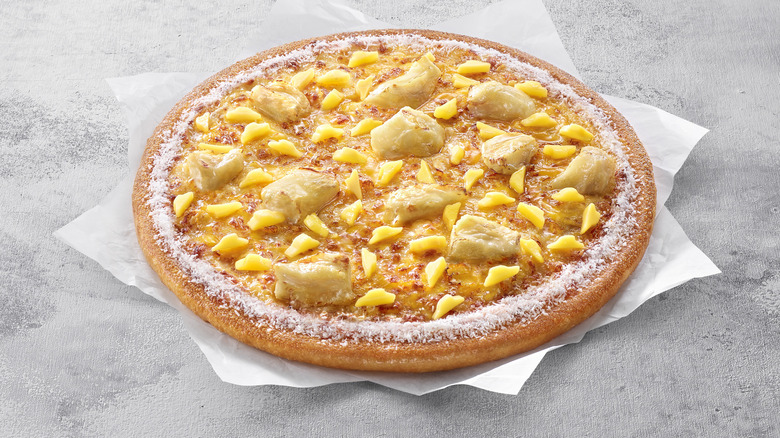 Durian and mango pizza