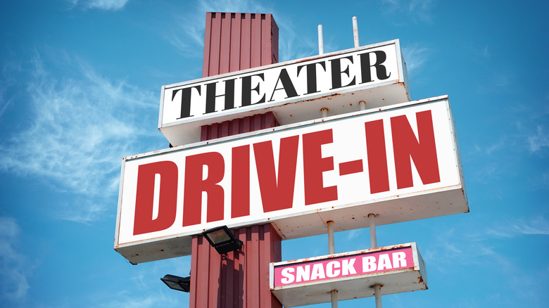 Vintage drive-in and drive-thru sign