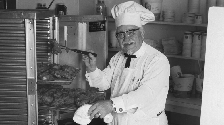 KFC's Colonel Sanders cooking