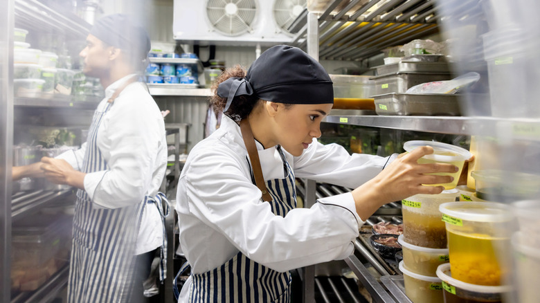 Two cooks in a kitchen