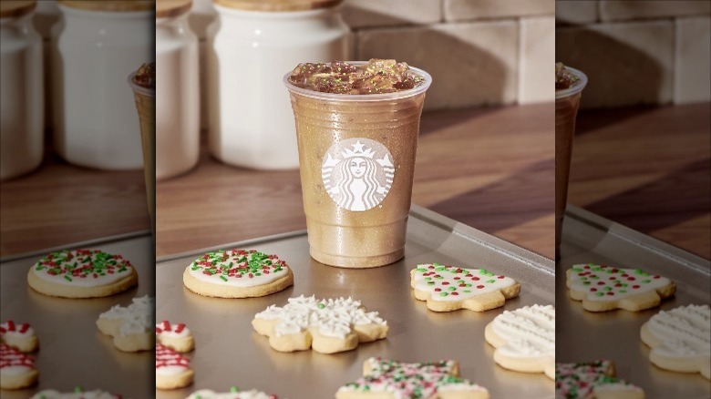 Starbucks iced sugar cookie almondmilk latte