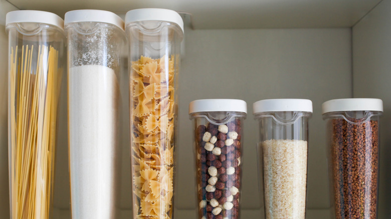 Pantry filled with containers