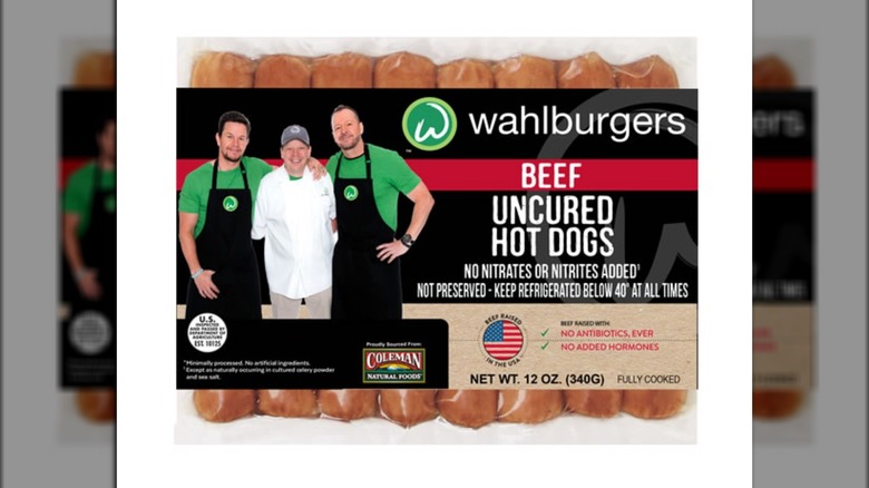 A pack of Aldi's new Wahlburgers hot dogs