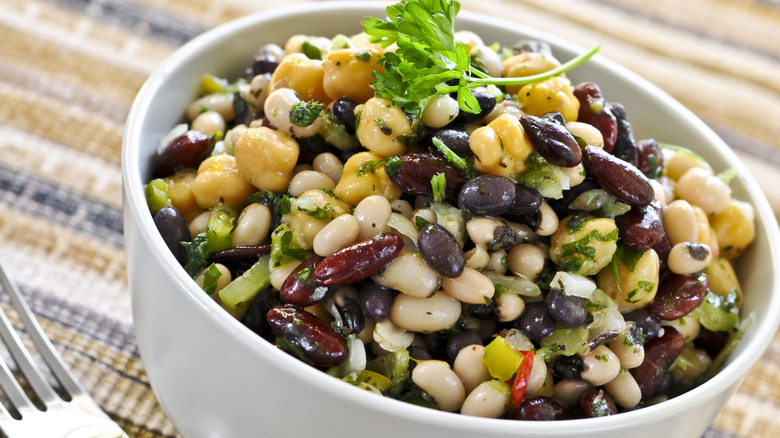 various cooked beans in bowl