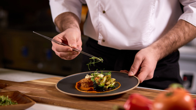 Chef teaching cooking class