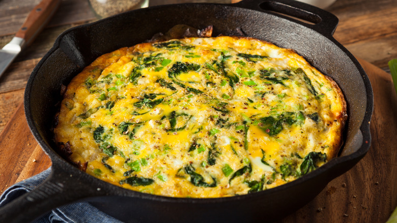 Frittata in cast iron pan