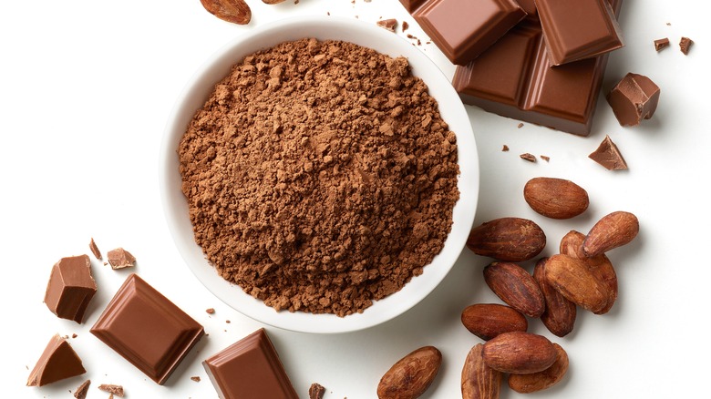Pure cacao powder and bars