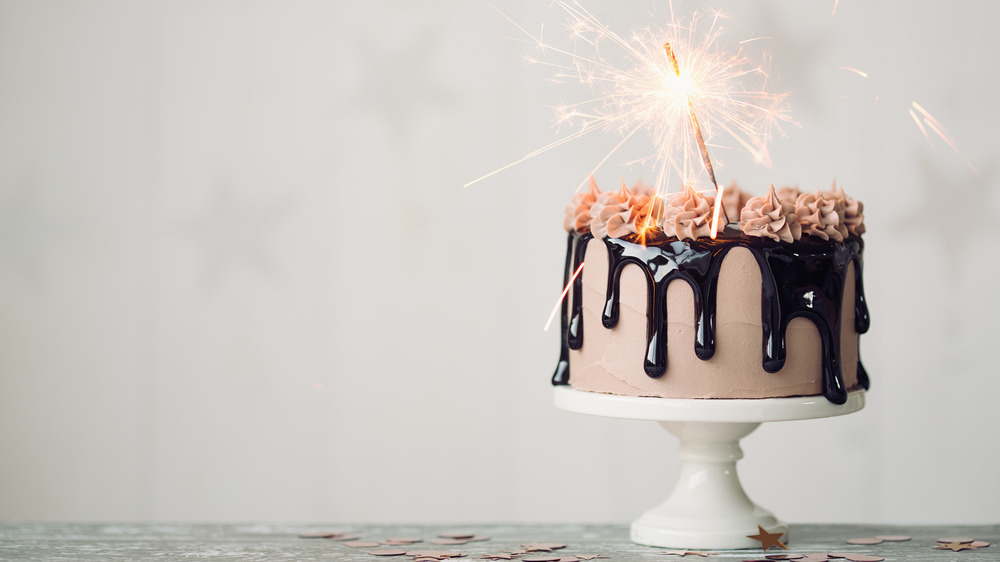 Cake with sparklers.