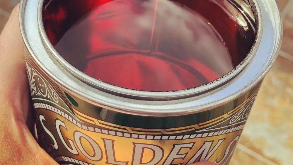 Open tin of golden syrup