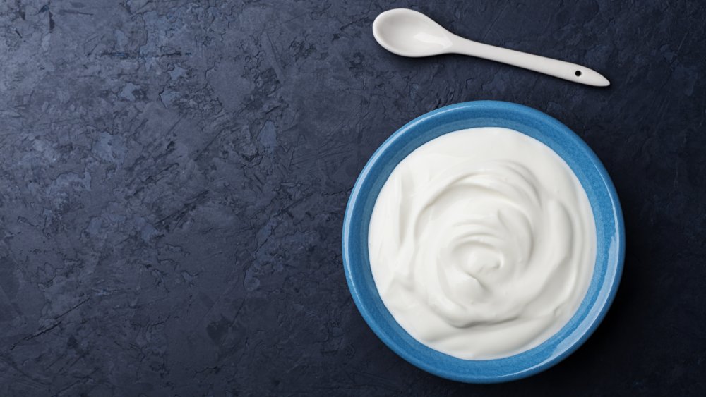 Greek yogurt in a bowl 