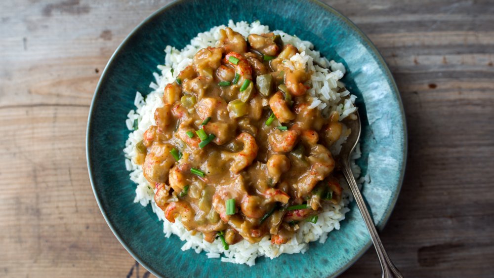 crawfish etouffee over white rice