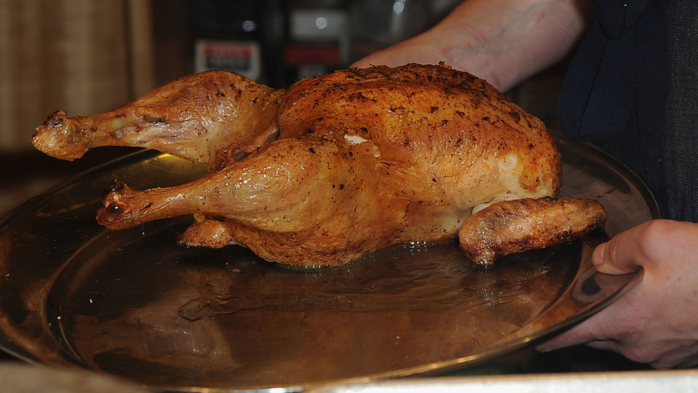 Splayed roast chicken