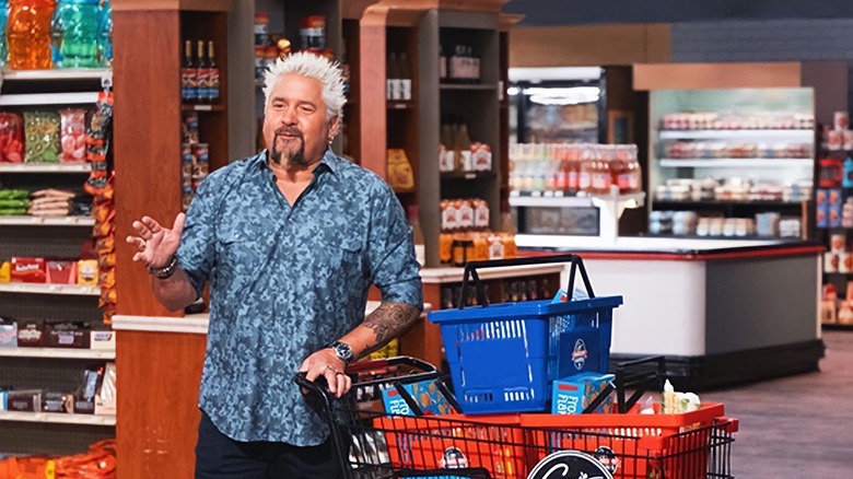 grocery store set, guy fieri shopping