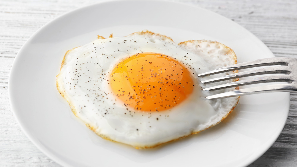 Egg cooked sunny side up