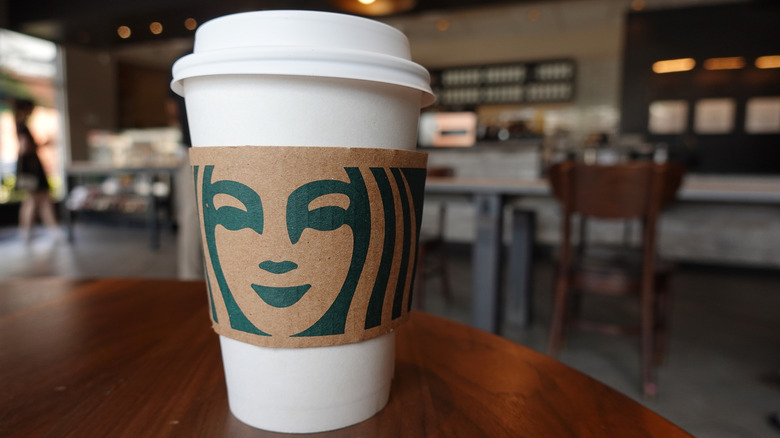 white starbucks on table