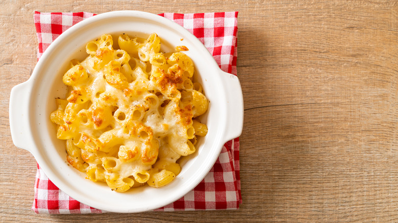 Macaroni and cheese in a dish