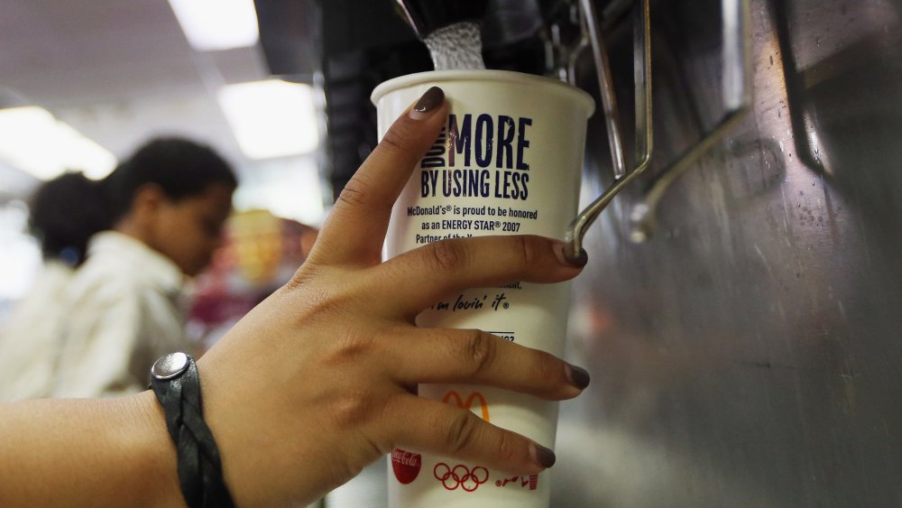 McDonald's soda being dispensed