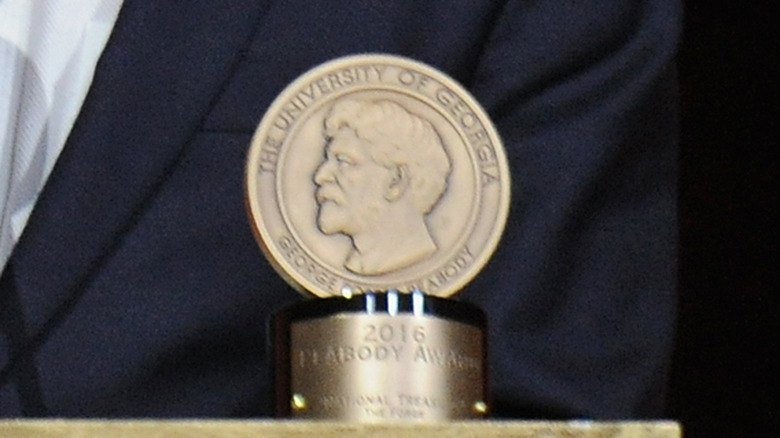 Peabody award on stand