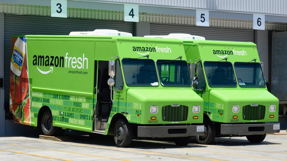 Amazon Fresh delivery trucks