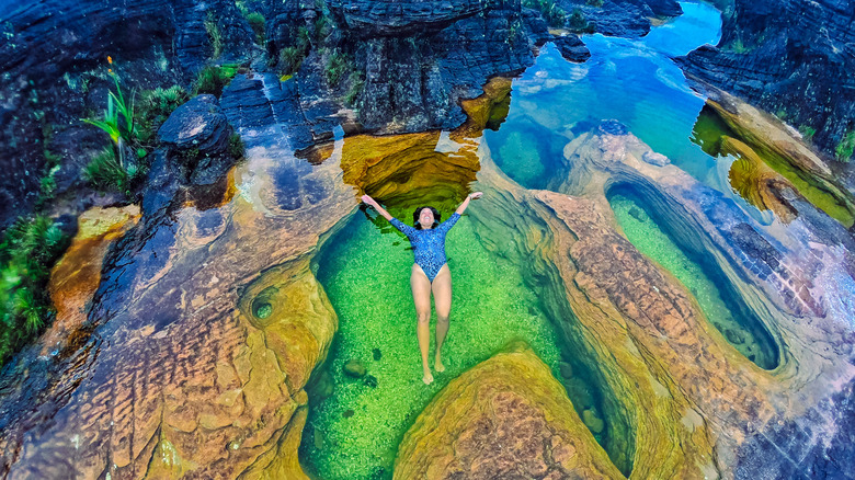 woman swimming in Venezuela