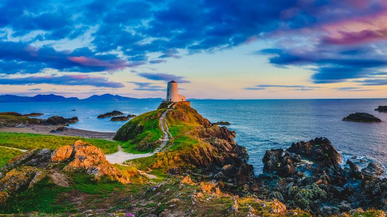 Wales lighthouse on ocean