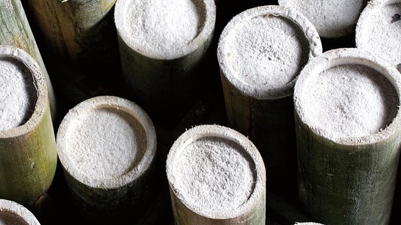 Bamboo Salt making