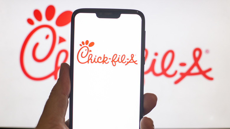 Chick-fil-A logo on phone