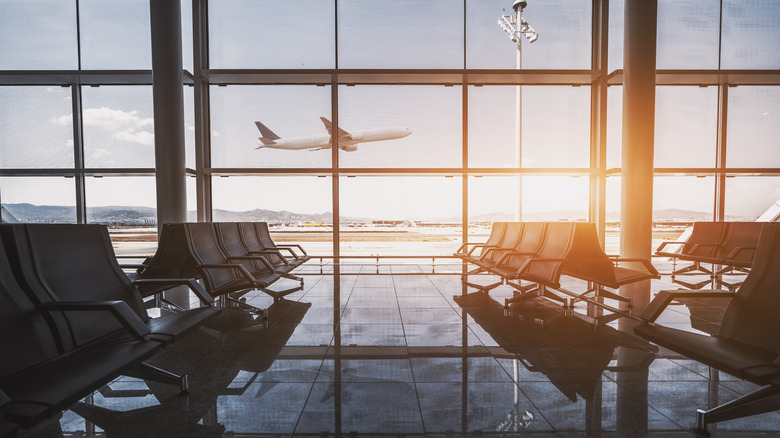 an airport waiting lounge