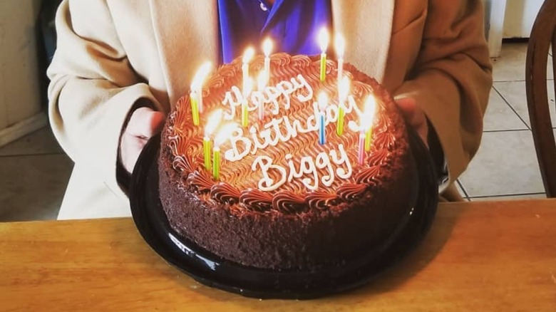 Costco cake with birthday candles