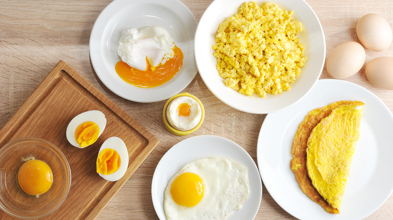 Eggs cooked different ways