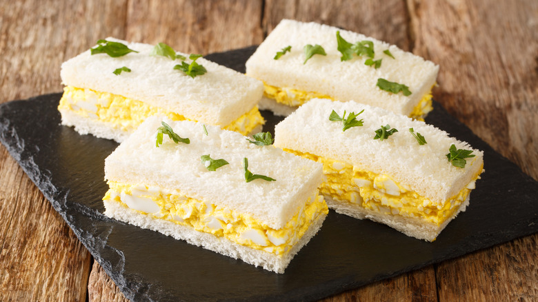 Egg salad tea sandwiches