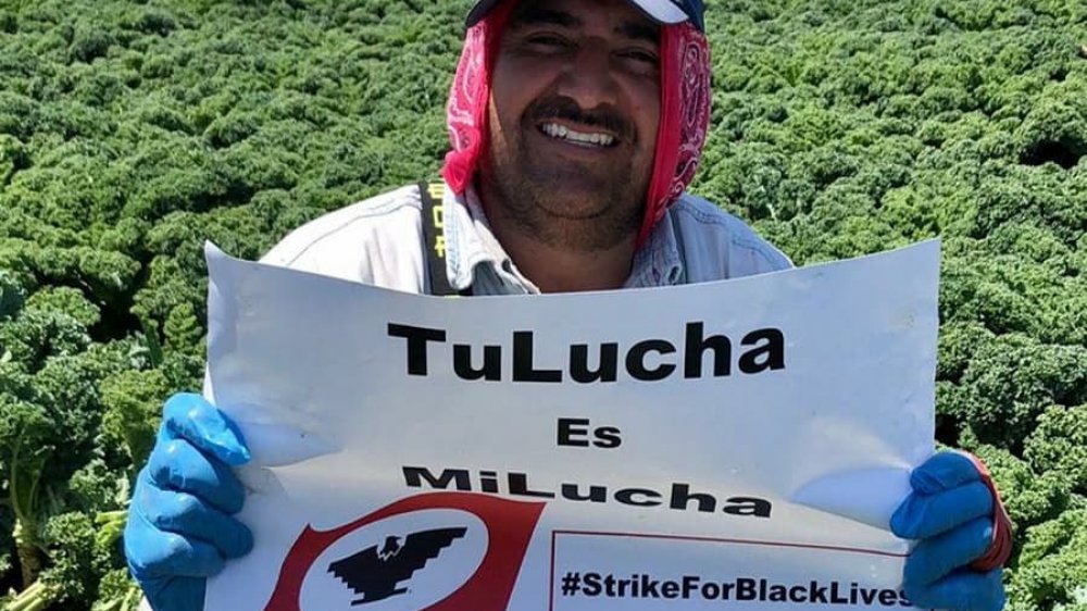 Farm worker supporting Strike for Black Lives