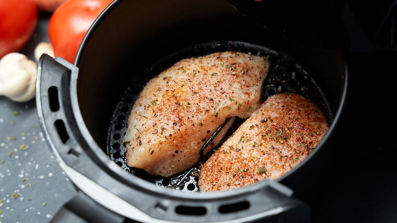 Chicken breasts cooking