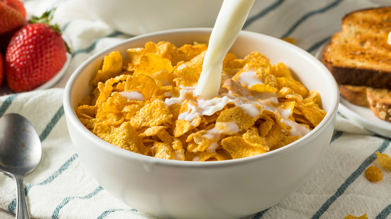 a bowl of corn flakes