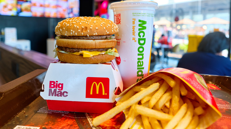 McDonald's burger, fries, and drink