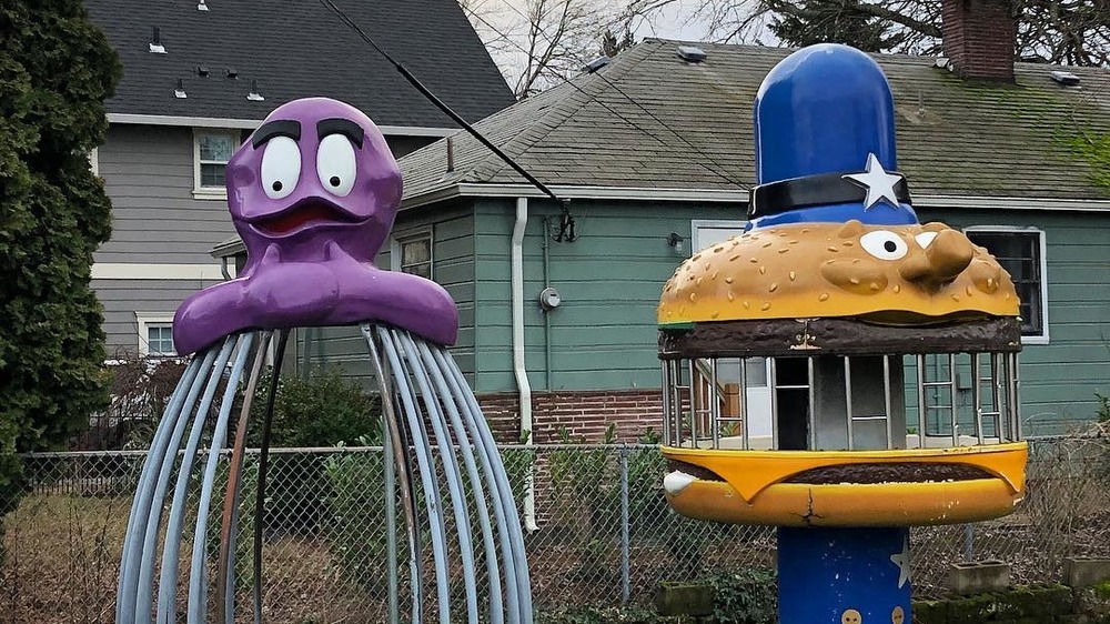 A Big Mac Climber and a Grimace climber