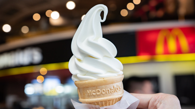 Mcdonald's soft serve in a cone