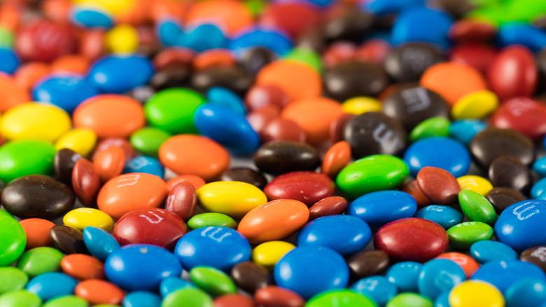 M&M's candies spread out