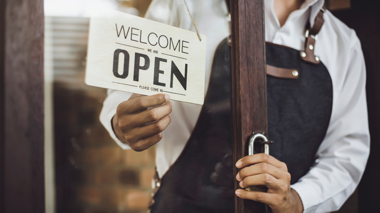 restaurant open sign