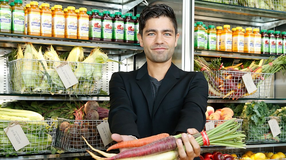 Naked juice at grocery store with spokesperson