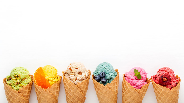 Assorted ice cream cones