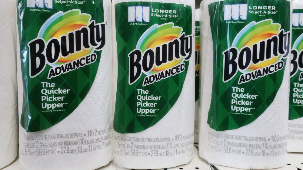 Bounty paper towels on a store shelf