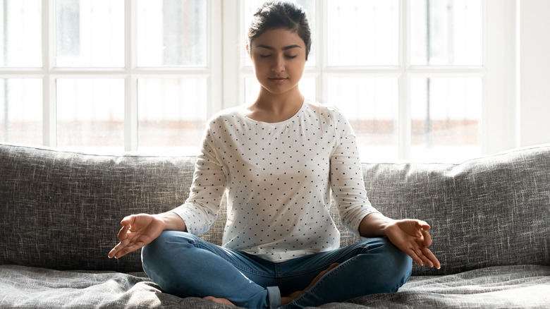 Person in meditation pose