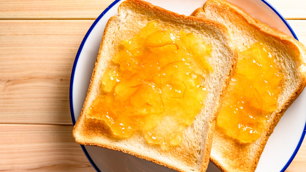 Toast with orange marmalade