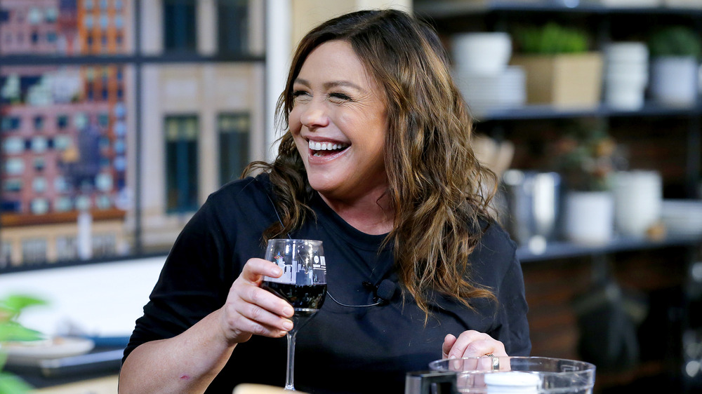 Rachel Ray with a glass of wine