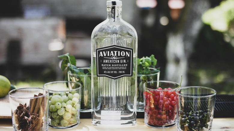 A bottle of Aviation American Gin.