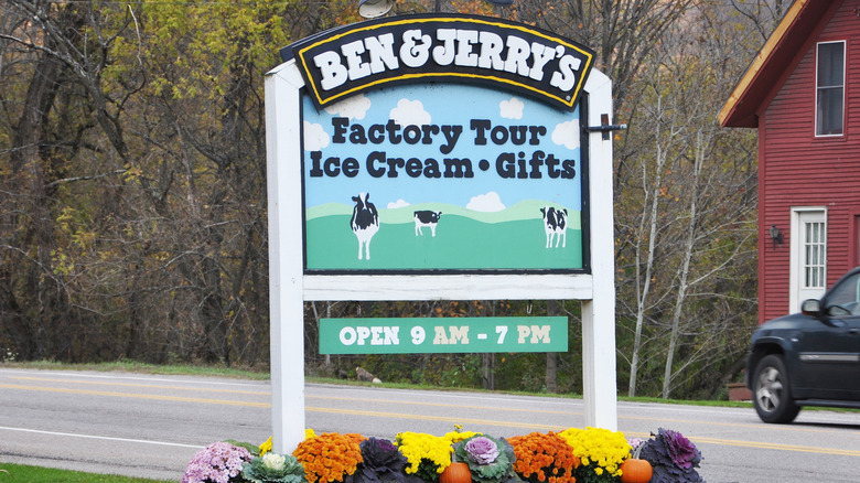 Ben & Jerry's touring sign outside