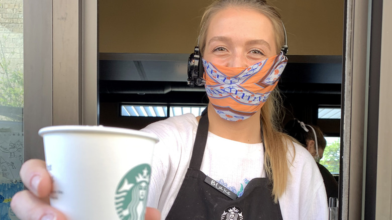 Starbucks drive-thru window